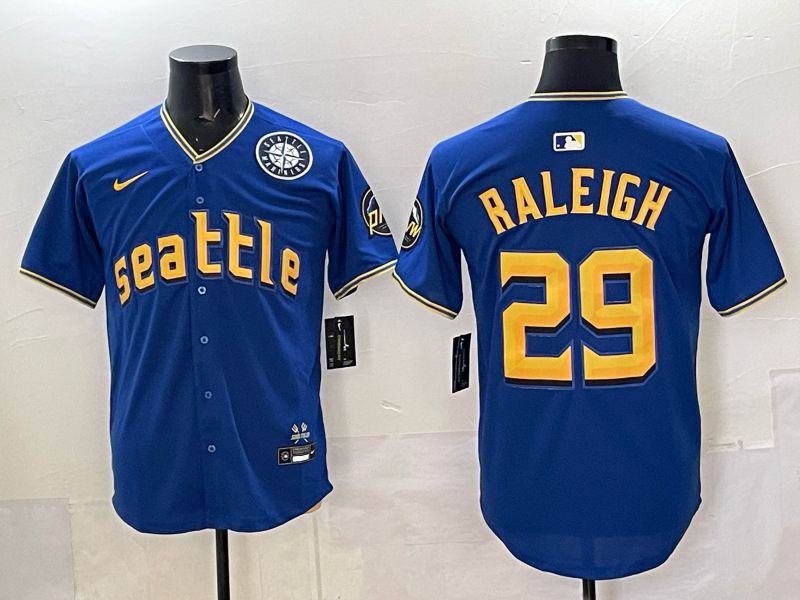 Men 2025 Seattle Mariners #29 Raleigh Blue City Edition Nike MLB Jersey style 82->seattle mariners->MLB Jersey